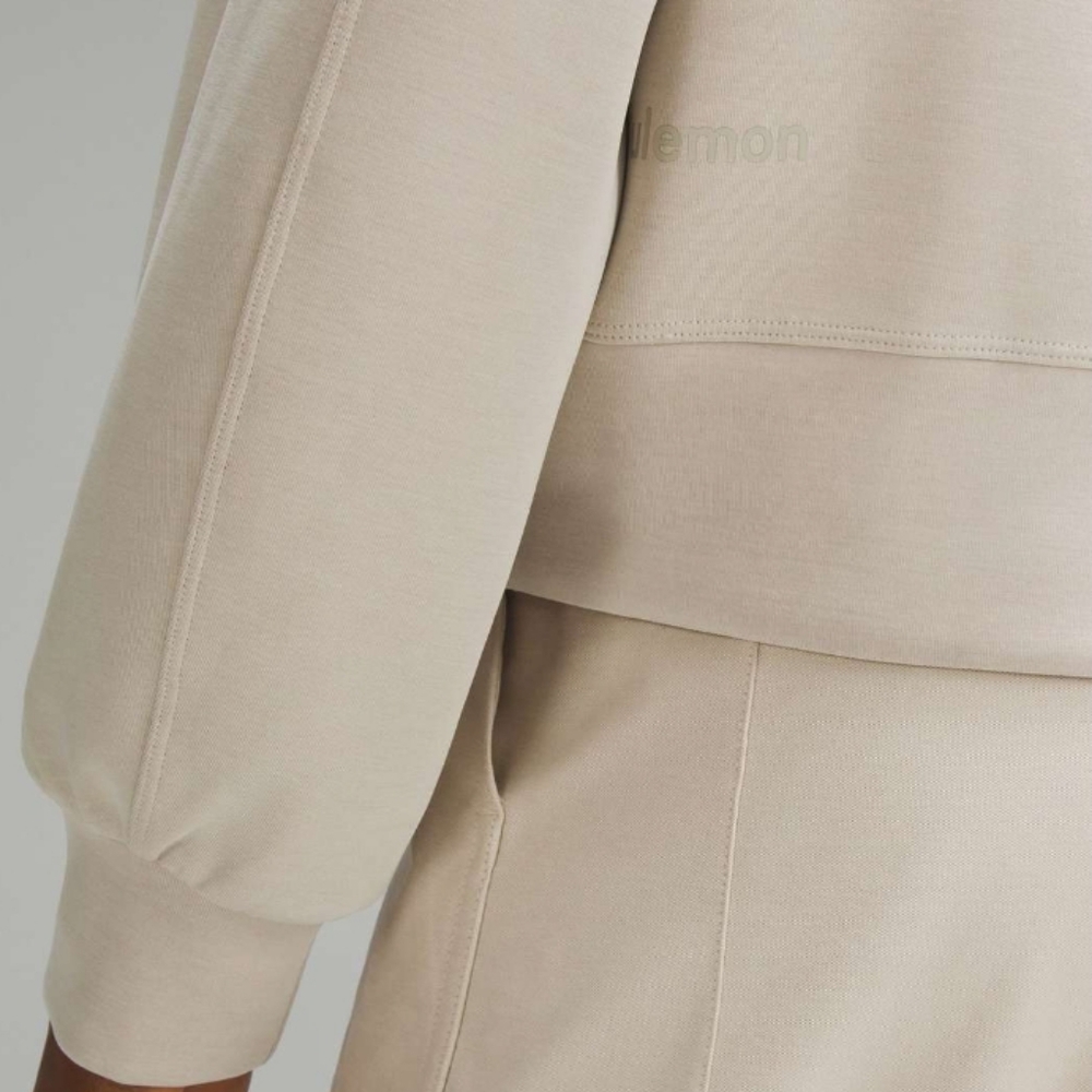 Lululemon Softstreme Perfectly Oversized Cropped Crew in mojave tan size 6 - Picture 5 of 17